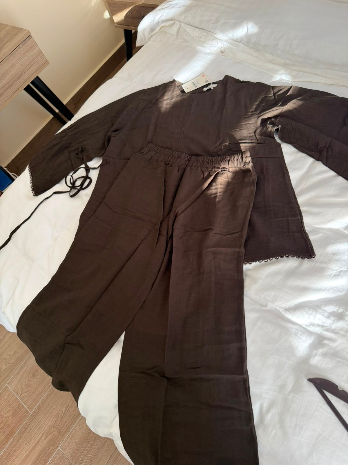 Blazer and pants set brown