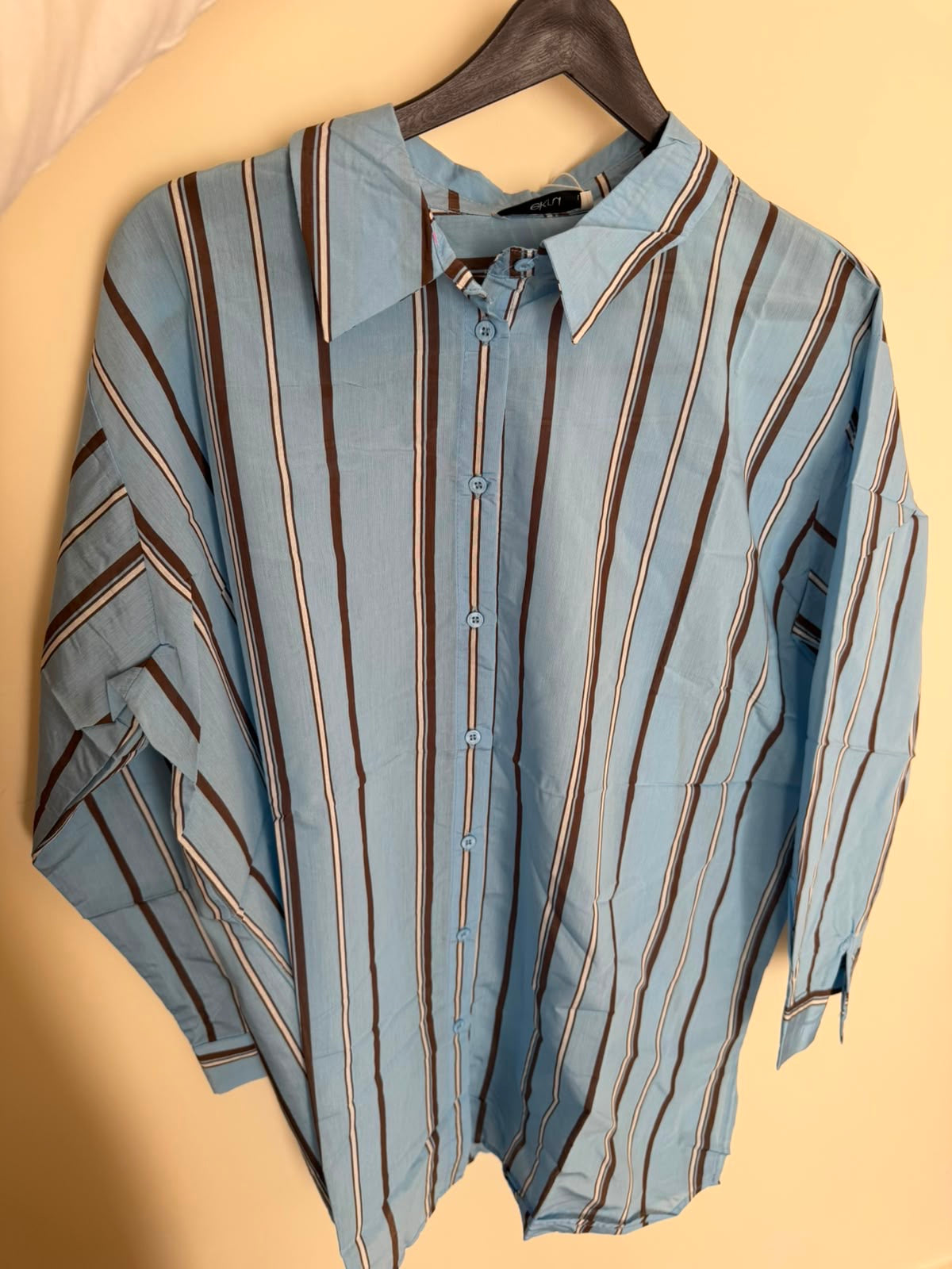 Blue Contrast Stripe Shirt