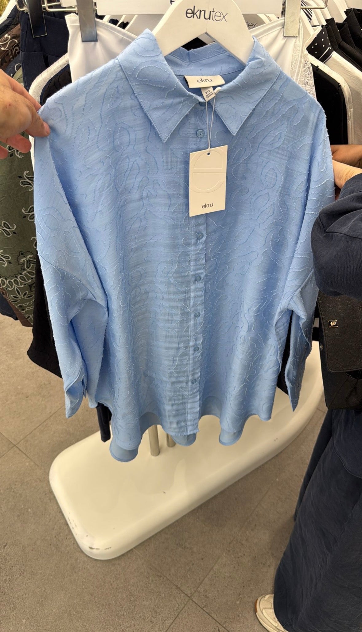 Light blue shirt jacquard pattern
