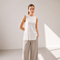 White Pleated Blouse