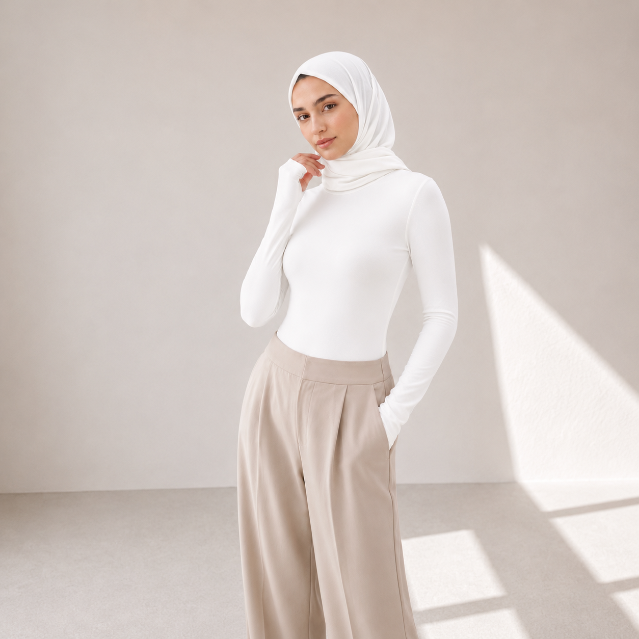 White thumb hole bodysuit