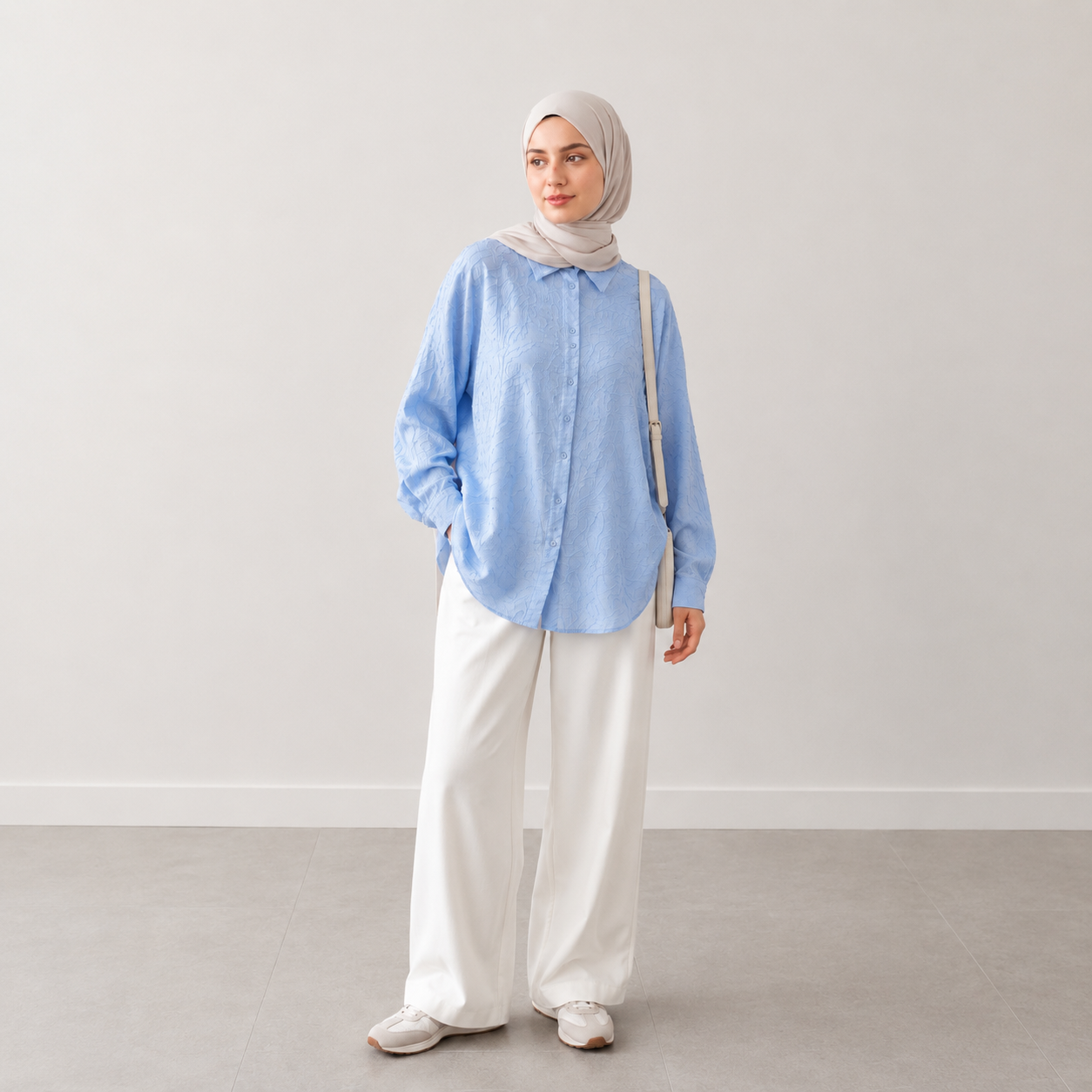 Light blue shirt jacquard pattern