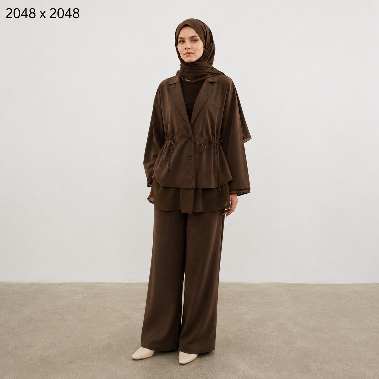 Blazer and pants set brown