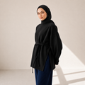 Oversized Sweatshirt with Side Slits black